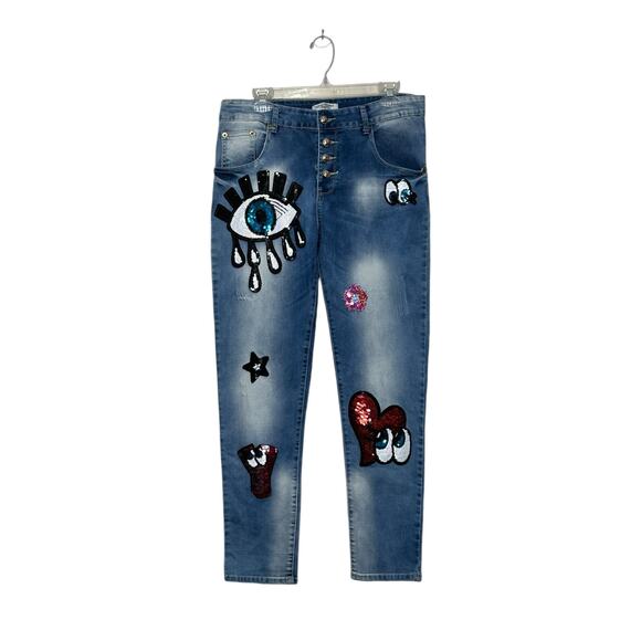 Super Skinny sequin embroidered jeans size 30 - Picture 9 of 13